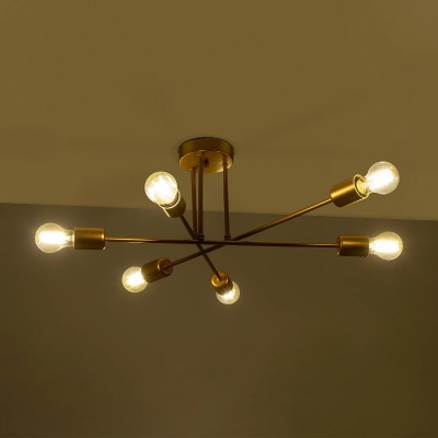 GloboStar® SPIDI 203-0114 Μοντέρνο Φωτιστικό Οροφής Πλέγμα Πολύφωτο 6 x E27 IP20 Χρυσό Μέταλλο- Μ61 x Π61 x Υ37cm Διακόσμηση - Φως - Χαλιά GloboStar® SPIDI 203-0114 Μοντέρνο Φωτιστικό Οροφής Πλέγμα Πολύφωτο 6 x E27 IP20 Χρυσό Μέταλλο- Μ61 x Π61 x Υ37cm Διακόσμηση - Φως - Χαλιά