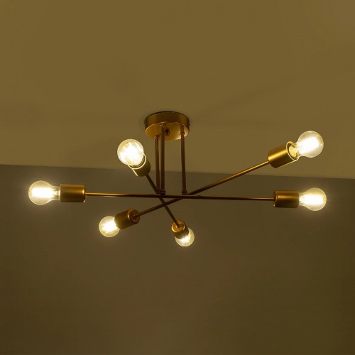 GloboStar® SPIDI 203-0114 Μοντέρνο Φωτιστικό Οροφής Πλέγμα Πολύφωτο 6 x E27 IP20 Χρυσό Μέταλλο- Μ61 x Π61 x Υ37cm Διακόσμηση - Φως - Χαλιά GloboStar® SPIDI 203-0114 Μοντέρνο Φωτιστικό Οροφής Πλέγμα Πολύφωτο 6 x E27 IP20 Χρυσό Μέταλλο- Μ61 x Π61 x Υ37cm Διακόσμηση - Φως - Χαλιά