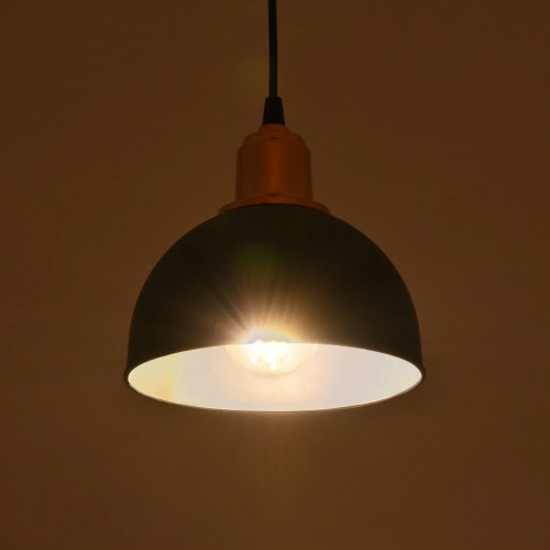 GloboStar® ΗUT 203-0145 Μοντέρνο Κρεμαστό Φωτιστικό Καμπάνα Μονόφωτο 1 x E27 IP20 Μάυρο με Χρυσό Πλαστικό - Μ17.5 x Π17.5 x Υ80cm Διακόσμηση - Φως - Χαλιά