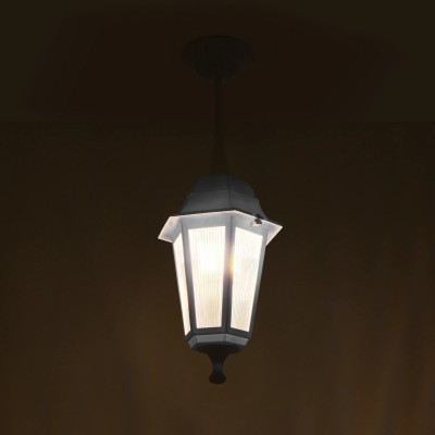 GloboStar® VITRO 203-0199 Vintage Κρεμαστό Φωτιστικό Φαναράκι Μονόφωτο 1 x E27 IP44 Λευκό Πλαστικό Σώμα - Μ16 x Π16 x Υ48cm Διακόσμηση - Φως - Χαλιά