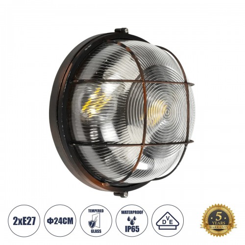 GLOBOSTAR® BOATLIGHT 61624 Vintage Φωτιστικό Καραβοχελώνα Τοίχου & Οροφής με Ντουί 2 x E27 AC 220-240V Αδιάβροχο IP65 - Χάλκινο Παλαιωμένο Εφέ Σκουριάς Ματ - Μ24 x Π24 x Υ11cm Διακόσμηση - Φως - Χαλιά GLOBOSTAR® BOATLIGHT 61624 Vintage Φωτιστικό Καραβοχελώνα Τοίχου & Οροφής με Ντουί 2 x E27 AC 220-240V Αδιάβροχο IP65 - Χάλκινο Παλαιωμένο Εφέ Σκουριάς Ματ - Μ24 x Π24 x Υ11cm Διακόσμηση - Φως - Χαλιά