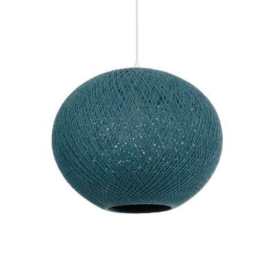 GLOBOSTAR® SOLEI 205-0010 Boho Κρεμαστό Φωτιστικό Οροφής με Ντουί 1 x E27 AC 220-240V IP20 - Τιρκουάζ - M40 x Π40 x Υ36cm