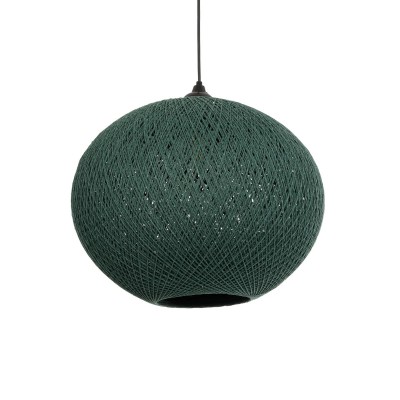 GLOBOSTAR® SOLEI 205-0013 Boho Κρεμαστό Φωτιστικό Οροφής με Ντουί 1 x E27 AC 220-240V IP20 - Πράσινο - M40 x Π40 x Υ36cm