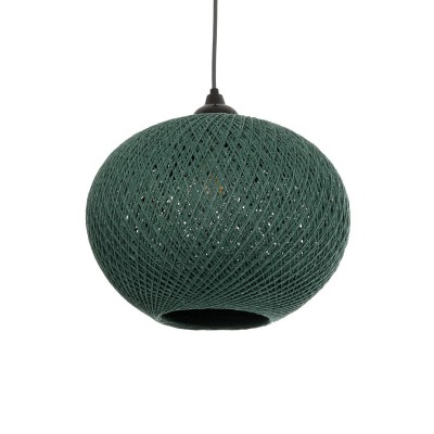 GLOBOSTAR® SOLEI 205-0014 Boho Κρεμαστό Φωτιστικό Οροφής με Ντουί 1 x E27 AC 220-240V IP20 - Πράσινο - M30 x Π30 x Υ26cm