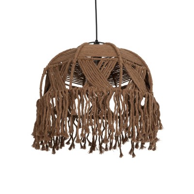 GLOBOSTAR® TONA 205-0016 Boho Κρεμαστό Φωτιστικό Οροφής με Ντουί 1 x E27 AC 220-240V IP20 - Καφέ- M40 x Π40 x Υ38cm