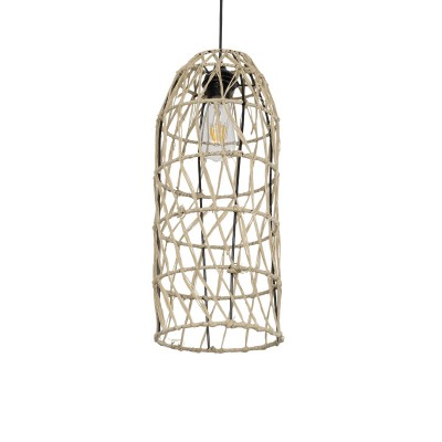 GLOBOSTAR® NETI 205-0024 Boho Κρεμαστό Φωτιστικό Οροφής με Ντουί 1 x E27 AC 220-240V IP20 - Μπεζ - M20 x Π20 x Υ49cm