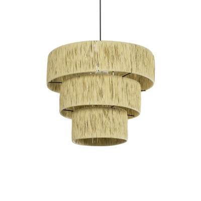 GLOBOSTAR® COROIN 205-0034 Boho Κρεμαστό Φωτιστικό Οροφής με Ντουί 1 x E27 AC 220-240V IP20 - Μπεζ - M40 x Π40 x Υ35cm