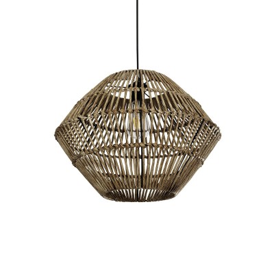 GLOBOSTAR® ARANCIA 205-0048 Boho Κρεμαστό Φωτιστικό Οροφής με Ντουί 1 x E27 AC 220-240V IP20 - Μπεζ - M46 x Π46 x Υ35cm