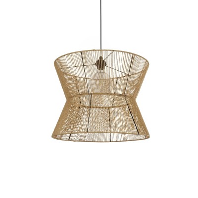 GLOBOSTAR® UPCONE 205-0056 Boho Κρεμαστό Φωτιστικό Οροφής με Ντουί 1 x E27 AC 220-240V IP20 - Μπεζ - M50 x Π50 x Υ43cm