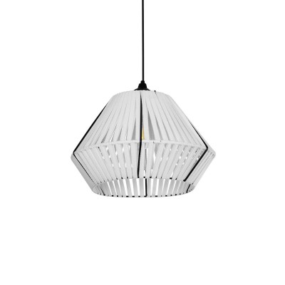 GLOBOSTAR® NUI 205-0063 Boho Κρεμαστό Φωτιστικό Οροφής με Ντουί 1 x E27 AC 220-240V IP20 - Λευκό - M36 x Π36 x Υ27cm