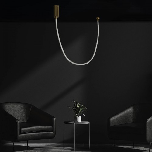 kelvo® GLOW KLV-101-0155 Κρεμαστό Φωτιστικό Οροφής LED 27W 2700lm 360° AC 220-240V IP20 Ρυθμιζόμενο Λευκό CCT με Χειριστήριο από 2700K έως 6000K Dimmable - Lumileds SMD Chip - Χρυσό Πλατίνα - Μ90 x Π9 x Υ95cm - 3 Χρόνια Εγγύηση Διακόσμηση - Φως - Χαλιά