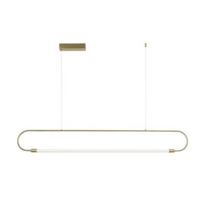 kelvo® GLOW KLV-101-0177 Κρεμαστό Φωτιστικό Οροφής LED 15W 1500lm 360° AC 220-240V IP20 Ρυθμιζόμενο Λευκό CCT με Χειριστήριο από 2700K έως 6000K Dimmable - Lumileds SMD Chip - Χρυσό Πλατίνα - Μ120 x Π3 x Υ17cm - 3 Χρόνια Εγγύηση Διακόσμηση - Φως - Χαλιά