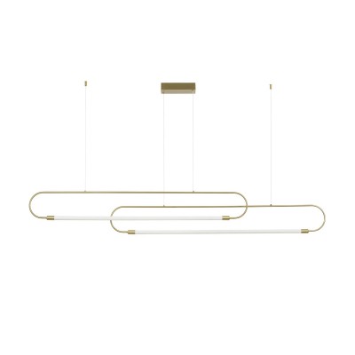 kelvo® GLOW KLV-101-0178 Κρεμαστό Φωτιστικό Οροφής LED 28W 2800lm 360° AC 220-240V IP20 Ρυθμιζόμενο Λευκό CCT με Χειριστήριο από 2700K έως 6000K Dimmable - Lumileds SMD Chip - Χρυσό Πλατίνα - Μ167 x Π7 x Υ24cm - 3 Χρόνια Εγγύηση Διακόσμηση - Φως - Χαλιά
