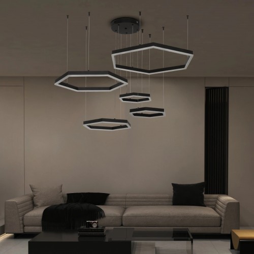 kelvo® LEXAGON KLV-101-0179 Κρεμαστό Φωτιστικό Οροφής LED 120W 12000lm 200° AC 220-240V IP20 Ρυθμιζόμενο Λευκό CCT με Χειριστήριο από 2700K έως 6000K Dimmable - Lumileds SMD Chip - Μαύρο Ματ - Μ110 x Π90 x Υ110cm - 3 Χρόνια Εγγύηση Διακόσμηση - Φως - Χαλι kelvo® LEXAGON KLV-101-0179 Κρεμαστό Φωτιστικό Οροφής LED 120W 12000lm 200° AC 220-240V IP20 Ρυθμιζόμενο Λευκό CCT με Χειριστήριο από 2700K έως 6000K Dimmable - Lumileds SMD Chip - Μαύρο Ματ - Μ110 x Π90 x Υ110cm - 3 Χρόνια Εγγύηση Διακόσμηση - Φως - Χαλι