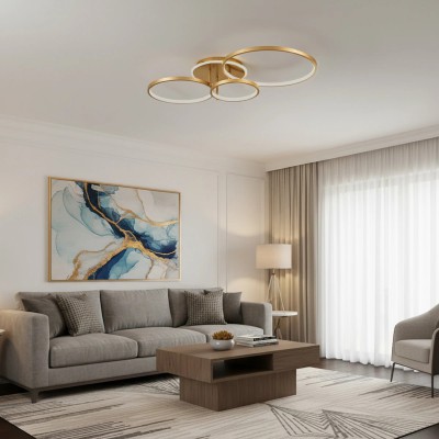 kelvo® NEMESIS KLV-101-0207 Φωτιστικό Οροφής LED 98W 9800lm 360° AC 220-240V IP20 Ρυθμιζόμενο Λευκό CCT με Χειριστήριο από 2700K έως 6000K Dimmable - Lumileds SMD Chip - Χρυσό Πλατίνα - Μ89 x Π60 x Υ19cm - 3 Χρόνια Εγγύηση kelvo® NEMESIS KLV-101-0207 Φωτιστικό Οροφής LED 98W 9800lm 360° AC 220-240V IP20 Ρυθμιζόμενο Λευκό CCT με Χειριστήριο από 2700K έως 6000K Dimmable - Lumileds SMD Chip - Χρυσό Πλατίνα - Μ89 x Π60 x Υ19cm - 3 Χρόνια Εγγύηση