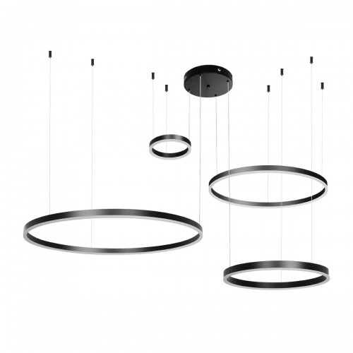 kelvo® VENOM KLV-101-0202 Κρεμαστό Φωτιστικό Οροφής LED 150W 15000lm 120° AC 220-240V IP20 Ρυθμιζόμενο Λευκό CCT με Χειριστήριο από 2700K έως 6000K Dimmable - Lumileds SMD Chip - Μαύρο Ματ - Μ150 x Π90 x Υ60cm - 3 Χρόνια Εγγύηση Διακόσμηση - Φως - Χαλιά