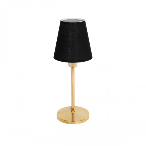 GloboStar® GLOSSY 204-0056 Μοντέρνο Eπιτραπέζιο Φωτιστικό Μονόφωτο 1 x E27 IP20 Χρυσό Μέταλλο με Μαύρο Ύφασμα - Μ13 x Π13 x Υ37cm Διακόσμηση - Φως - Χαλιά