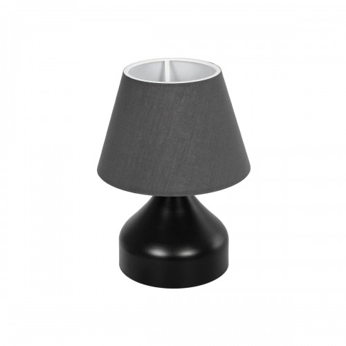 GloboStar® MICKEY 204-0059 Μοντέρνο Eπιτραπέζιο Φωτιστικό Μονόφωτο 1 x E27 IP20 Μαύρο Μέταλλο με Μαύρο Ύφασμα - Μ22 x Π22 x Υ30cm Διακόσμηση - Φως - Χαλιά