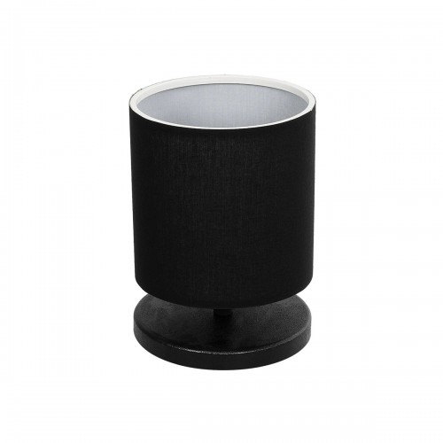 GloboStar® MINNIE 204-0063 Μοντέρνο Eπιτραπέζιο Φωτιστικό Μονόφωτο 1 x E27 IP20 Μαύρο Ξύλο με Μαύρο Ύφασμα - Μ15 x Π15 x Υ22cm Διακόσμηση - Φως - Χαλιά