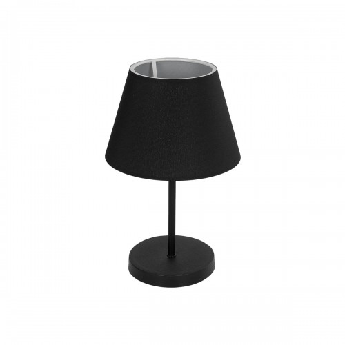 GloboStar® LARA 204-0074 Μοντέρνο Eπιτραπέζιο Φωτιστικό Μονόφωτο 1 x E27 IP20 Μαύρο Μέταλλο με Μαύρο Ύφασμα - Μ22 x Π22 x Υ36cm Διακόσμηση - Φως - Χαλιά