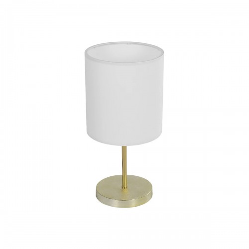 GloboStar® GLOSSY 204-0078 Μοντέρνο Eπιτραπέζιο Φωτιστικό Μονόφωτο 1 x E27 IP20 Χρυσό Μέταλλο με Μπεζ Ύφασμα - Μ15 x Π15 x Υ39cm Διακόσμηση - Φως - Χαλιά