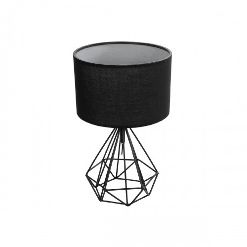 GloboStar® DIAMOND 204-0083 Μοντέρνο Eπιτραπέζιο Φωτιστικό Μονόφωτο 1 x E27 IP20 Μαύρο Μέταλλο με Μαύρο Ύφασμα - Μ24 x Π24 x Υ41cm Διακόσμηση - Φως - Χαλιά