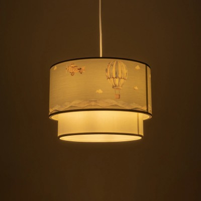 GloboStar® BALLON 204-0120 Παιδικό Κρεμαστό Φωτιστικό Φιγούρα Μονόφωτο 1 x E27 IP20 Πολύχρωμο Ύφασμα - Μ30 x Π30 x Υ70cm Διακόσμηση - Φως - Χαλιά