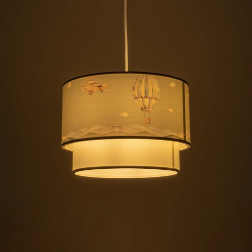 GloboStar® BALLON 204-0120 Παιδικό Κρεμαστό Φωτιστικό Φιγούρα Μονόφωτο 1 x E27 IP20 Πολύχρωμο Ύφασμα - Μ30 x Π30 x Υ70cm Διακόσμηση - Φως - Χαλιά
