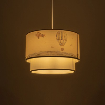 GloboStar® BALLON 204-0121 Παιδικό Κρεμαστό Φωτιστικό Φιγούρα Μονόφωτο 1 x E27 IP20 Πολύχρωμο Ύφασμα - Μ30 x Π30 x Υ70cm Διακόσμηση - Φως - Χαλιά