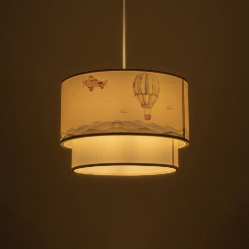 GloboStar® BALLON 204-0121 Παιδικό Κρεμαστό Φωτιστικό Φιγούρα Μονόφωτο 1 x E27 IP20 Πολύχρωμο Ύφασμα - Μ30 x Π30 x Υ70cm Διακόσμηση - Φως - Χαλιά
