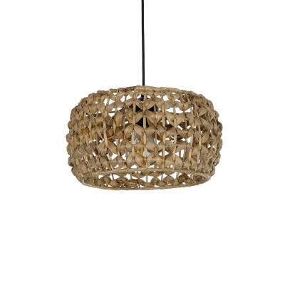 GLOBOSTAR® SAND 204-0159 Boho Κρεμαστό Φωτιστικό Οροφής με Ντουί 1 x E27 AC 220-240V IP20 - Καφέ - Μ30 x Π30 x Υ18cm