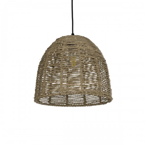 GloboStar® MEKA 204-0162 Boho Κρεμαστό Φωτιστικό Καμπάνα Μονόφωτο 1 x E27 IP20 Καφε Σχοινί - Μ31 x Π31 x Υ26cm Διακόσμηση - Φως - Χαλιά