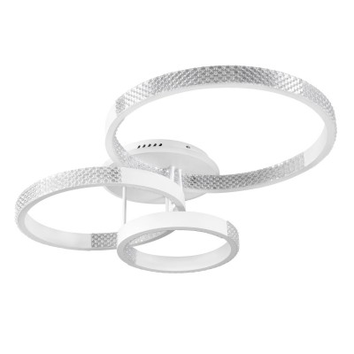 kelvo® DIAMOND KLV-101-0227 Φωτιστικό Οροφής LED 100W 10000lm 360° AC 220-240V IP20 Ρυθμιζόμενο Λευκό CCT με Χειριστήριο από 2700K έως 6000K Dimmable - Lumileds SMD Chip - Λευκό Ματ - Μ80 x Π50 x Υ20cm - 3 Χρόνια Εγγύηση Διακόσμηση - Φως - Χαλιά