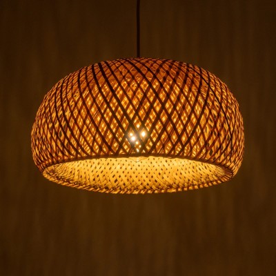 GLOBOSTAR® SAN TROPEZ 01626 Boho Κρεμαστό Φωτιστικό Οροφής με Ντουί 1 x E27 AC 220-240V IP20 - Μπεζ - Μ38 x Π38 x Υ22cm