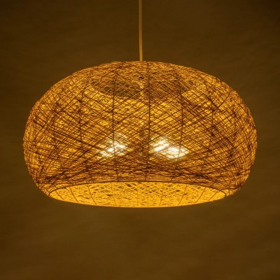 GLOBOSTAR® FIJI INCASS 01628 Vintage Κρεμαστό Φωτιστικό Οροφής με Ντουί 5 x E27 AC 220-240V IP20 - Μπεζ - Μ60 x Π60 x Υ29cm