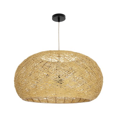 GloboStar® FIJI 01628 Vintage Κρεμαστό Φωτιστικό Οροφής Πολύφωτο 5 x E27 Μπέζ Rattan Φ60 x Υ29cm Διακόσμηση - Φως - Χαλιά GloboStar® FIJI 01628 Vintage Κρεμαστό Φωτιστικό Οροφής Πολύφωτο 5 x E27 Μπέζ Rattan Φ60 x Υ29cm Διακόσμηση - Φως - Χαλιά