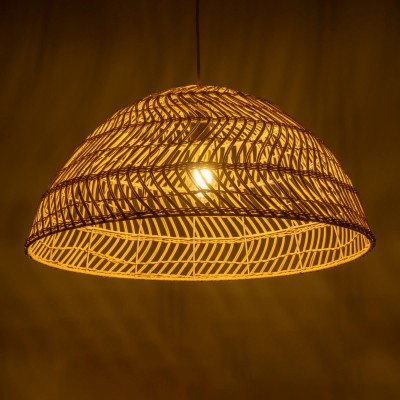 GLOBOSTAR® COMORES 01728 Boho Κρεμαστό Φωτιστικό Οροφής με Ντουί 1 x E27 AC 220-240V IP20 - Μπεζ - Μ60 x Π60 x Y30cm