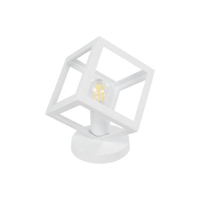 GLOBOSTAR® DISE 203-0273 Μοντέρνο Επιτραπέζιο Φωτιστικό Πορτατίφ με Ντουί 1 x E27 AC 220-240V IP20 - Λευκό - Μ28 x Π28 x Υ29cm