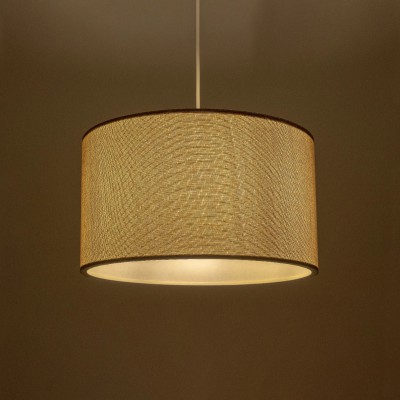 GloboStar® LOFTY 204-0090 Μοντέρνο Κρεμαστό Φωτιστικό Kαπέλο Μονόφωτο 1 x E27 IP20 Μπεζ Ύφασμα -Μ38 x Π38 x Υ70cm Διακόσμηση - Φως - Χαλιά