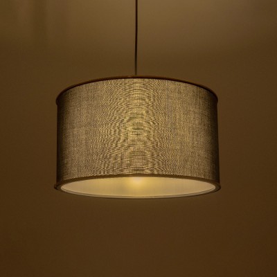 GloboStar® LOFTY 204-0092 Μοντέρνο Κρεμαστό Φωτιστικό Kαπέλο Μονόφωτο 1 x E27 IP20 Μαύρο Ύφασμα - Μ38 x Π38 x Υ70cm Διακόσμηση - Φως - Χαλιά