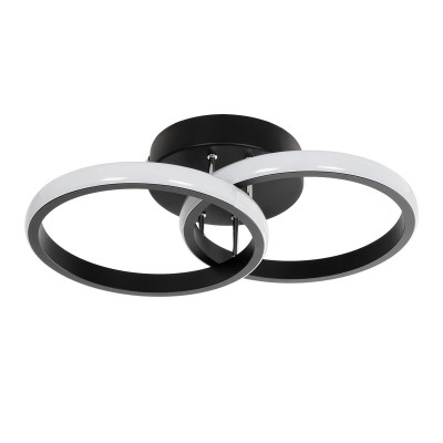 GLOBOSTAR® CORA 61058 Μοντέρνο Φωτιστικό Οροφής LED 18W 2160lm 300° AC 220-240V IP20 Ρυθμιζόμενο Λευκό CCT με On/Off 2700K/4500K/6000K - Lumileds SMD Chip - Μαύρο Ματ - Μ36 x Π20.5 x Υ7cm - 3 Χρόνια Εγγύηση