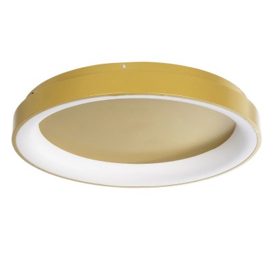 GLOBOSTAR® SALEM 61239 Μοντέρνο Φωτιστικό Οροφής LED 105W 12075lm 120° AC 220-240V IP20 Ρυθμιζόμενο Λευκό CCT με Χειριστήριο από 2700K έως 6000K Dimmable - Lumileds SMD Chip - Χρυσό - Μ60 x Π60 x Υ9.5cm - 3 Χρόνια Εγγύηση