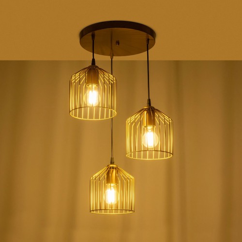 GLOBOSTAR® FLIXIO 201-0138 Vintage Κρεμαστό Φωτιστικό Οροφής με Ντουί 3 x E27 AC 220-240V IP20 - Χρυσό - Μ30 x Π30 x Υ70cm Διακόσμηση - Φως - Χαλιά GLOBOSTAR® FLIXIO 201-0138 Vintage Κρεμαστό Φωτιστικό Οροφής με Ντουί 3 x E27 AC 220-240V IP20 - Χρυσό - Μ30 x Π30 x Υ70cm Διακόσμηση - Φως - Χαλιά