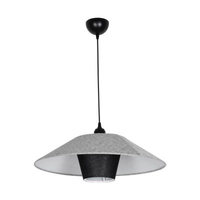 GLOBOSTAR® STORM 203-0292 Μοντέρνο Κρεμαστό Φωτιστικό Οροφής με Ντουί 1 x E27 AC 220-240V IP20 - Μαύρο & Γκρί  - Μ50 x Π50 x Υ24cm Διακόσμηση - Φως - Χαλιά