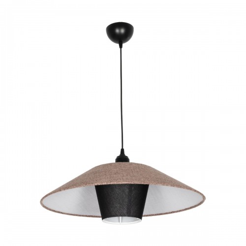 GLOBOSTAR® STORM 203-0294 Μοντέρνο Κρεμαστό Φωτιστικό Οροφής με Ντουί 1 x E27 AC 220-240V IP20 - Μαύρο &  Μπεζ - Μ50 x Π50 x Υ24cm Διακόσμηση - Φως - Χαλιά