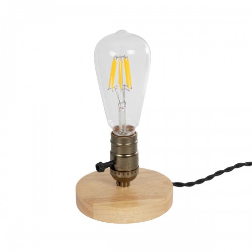 GLOBOSTAR® NOX 77701 Μοντέρνο Επιτραπέζιο Φωτιστικό Πορτατίφ με Ντουί 1 x E27 AC 220-240V IP20 - Μπεζ & Μπρούτζινο - Μ12 x Π12 x Υ9cm Διακόσμηση - Φως - Χαλιά