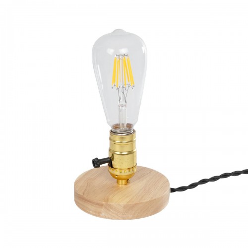 GLOBOSTAR® NOX 77702 Μοντέρνο Επιτραπέζιο Φωτιστικό Πορτατίφ με Ντουί 1 x E27 AC 220-240V IP20 - Μπεζ & Χρυσό - Μ12 x Π12 x Υ9cm Διακόσμηση - Φως - Χαλιά