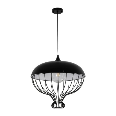 GLOBOSTAR® SOBRINO 999-0112 Vintage Κρεμαστό Φωτιστικό Οροφής με Ντουί 1 x E27 AC 220-240V IP20 - Μαύρο - Μ45 x Π45 x Υ45cm Διακόσμηση - Φως - Χαλιά