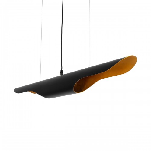 GLOBOSTAR® ESTERINA 999-0180 Μοντέρνο Κρεμαστό Φωτιστικό Οροφής με Ντουί 2 x E27 AC 220-240V IP20 - Μαύρο & Χρυσό - Μ100 x Π10 x Y10cm Διακόσμηση - Φως - Χαλιά