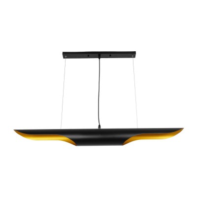 GLOBOSTAR® ESTERINA 999-0180 Μοντέρνο Κρεμαστό Φωτιστικό Οροφής με Ντουί 2 x E27 AC 220-240V IP20 - Μαύρο & Χρυσό - Μ100 x Π10 x Y10cm Διακόσμηση - Φως - Χαλιά